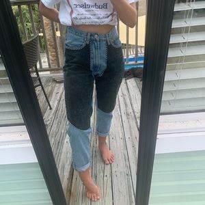 UNIQUE VINTAGE LEATHER PATCH PANTS